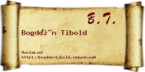 Bogdán Tibold névjegykártya